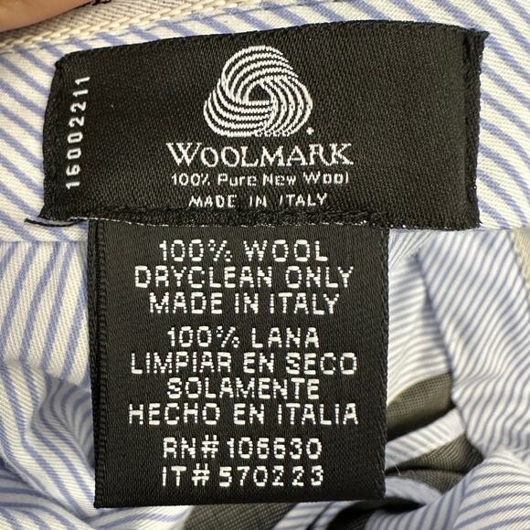 Woolmark Kirkland 100% Wool Made in Italy Slacks Gray 32/30 *FLAW Dress Pants - Picture 7 of 8